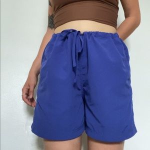 Vintage cobalt blue LL Bean hiking shorts w/ drawstring waist